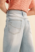 TWEEN GIRLS WIDE LEG DENIM PANTS