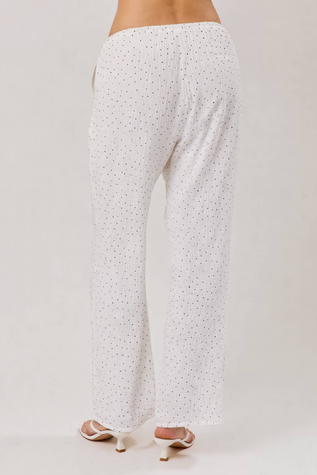 DRAW STRING WAIST EYELET PANTS