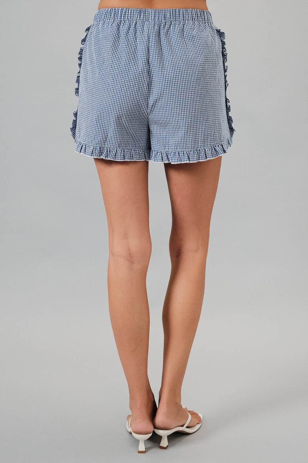 RUFFLE GINGHAM DOLPHIN SHORTS (multiple colors)