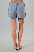 RUFFLE GINGHAM DOLPHIN SHORTS (multiple colors)