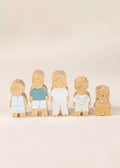 Set of 5 Family Wooden Doll House Characters