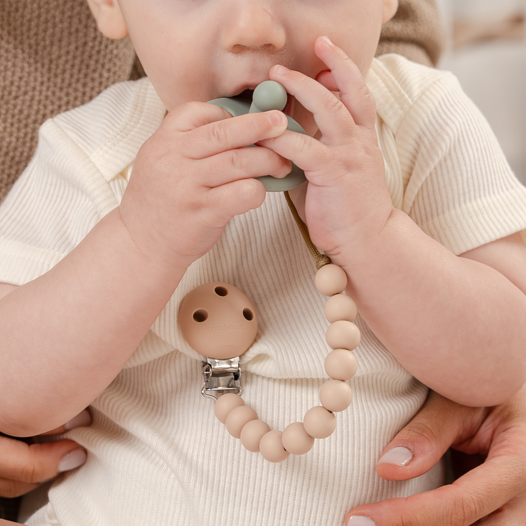 Baby Pacifier Clips, 100% Food Grade Silicone by Comfy Cubs