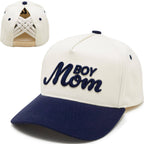 Criss Cross 2-Tone Hat - Boy Mom - Navy/Beige