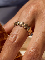 Aquelle 18K Gold Non-Tarnish Shell Band Open Ring