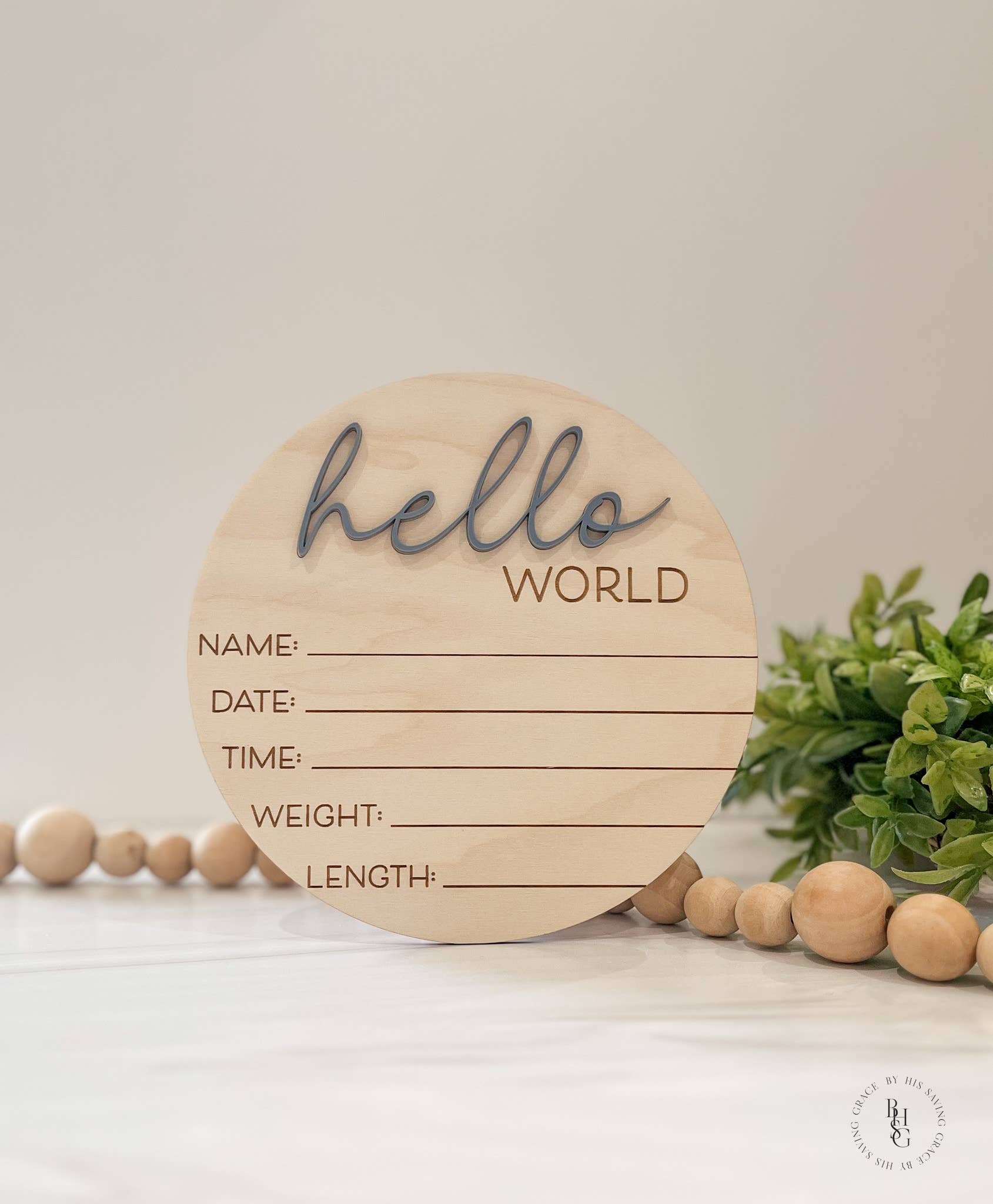 Wooden Hello World sign ￼