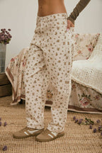 FLORAL DENIM PATTERN JEANS