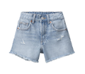 GIRLS' LILY RIPPED DENIM SHORTS W RAW HEM