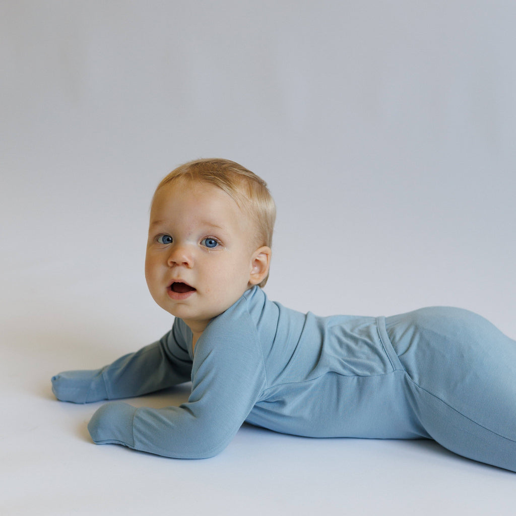 Peek-A-Poo Bamboo Pajama in Blue