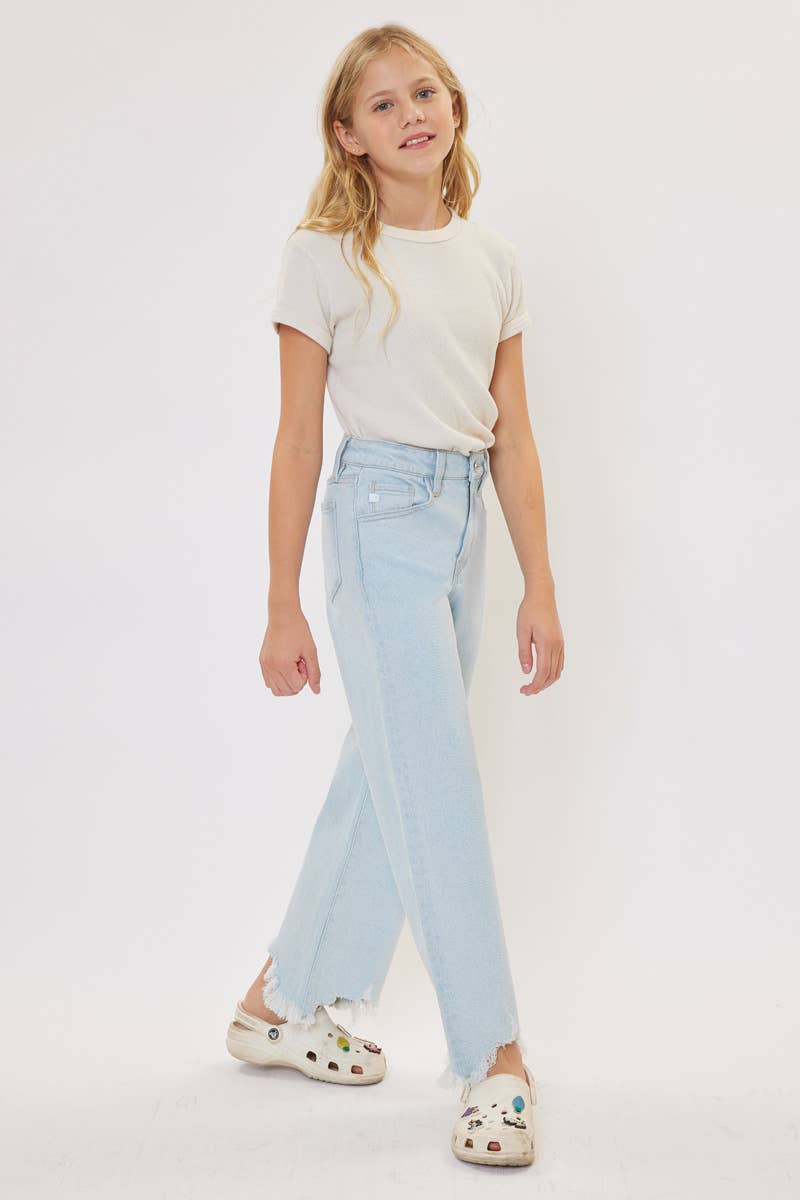 GIRLS HIGH RISE WIDE LEG JEANS