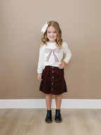 Bow Pointelle Long Sleeve Tee