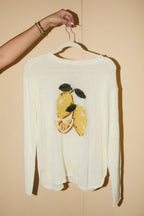 ROUND ROLL UP NECK LEMON GRAPHIC SWEATER