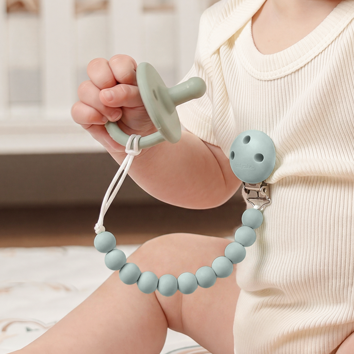 Baby Pacifier Clips, 100% Food Grade Silicone by Comfy Cubs