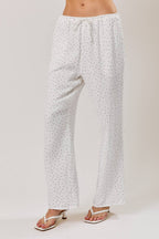 DRAW STRING WAIST EYELET PANTS