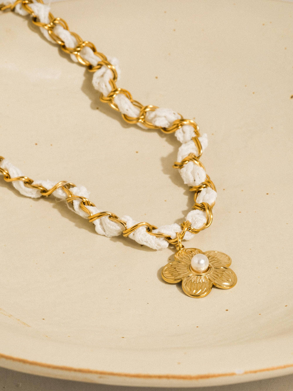 Journey 18K Gold Non-Tarnish Floral Chain Pendant Necklace