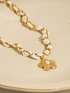 Journey 18K Gold Non-Tarnish Floral Chain Pendant Necklace