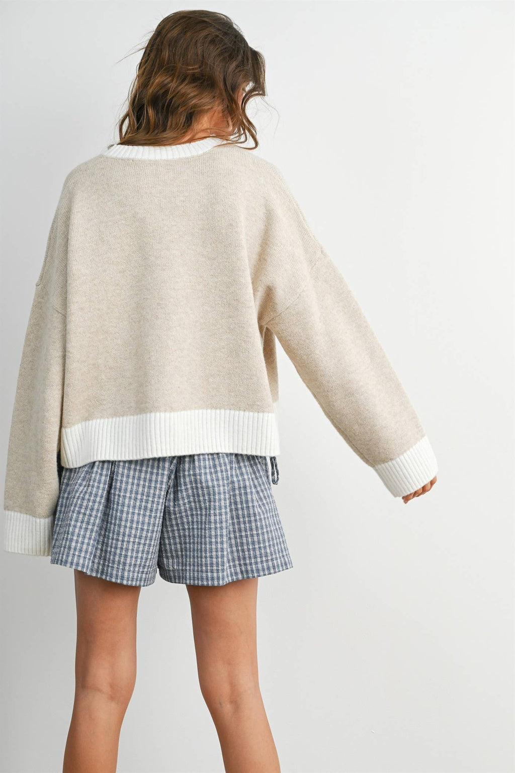 Cozy Contrast Trim Sweater