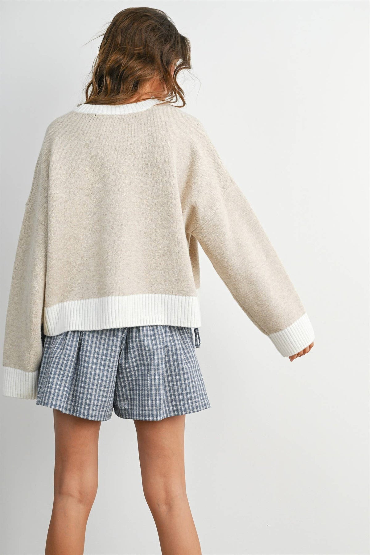Cozy Contrast Trim Sweater