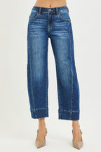 Slouchy cropped barrel jeans