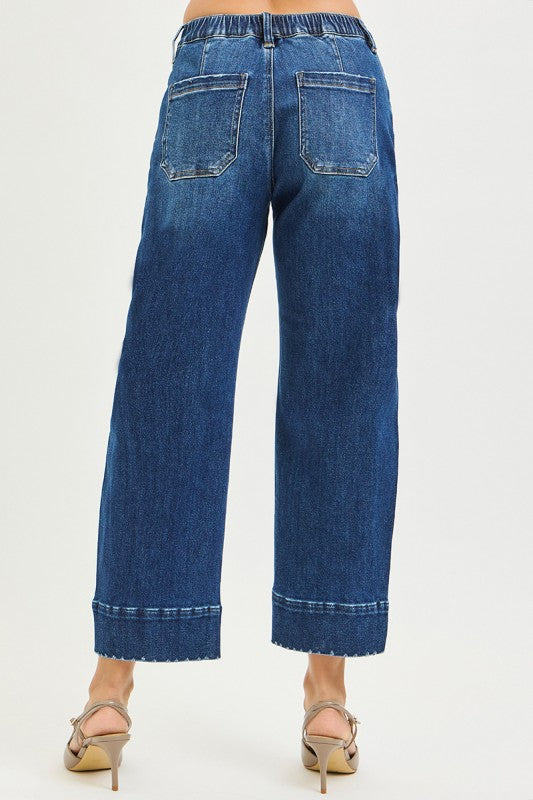 Slouchy cropped barrel jeans