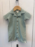 textured knit baby boy romper