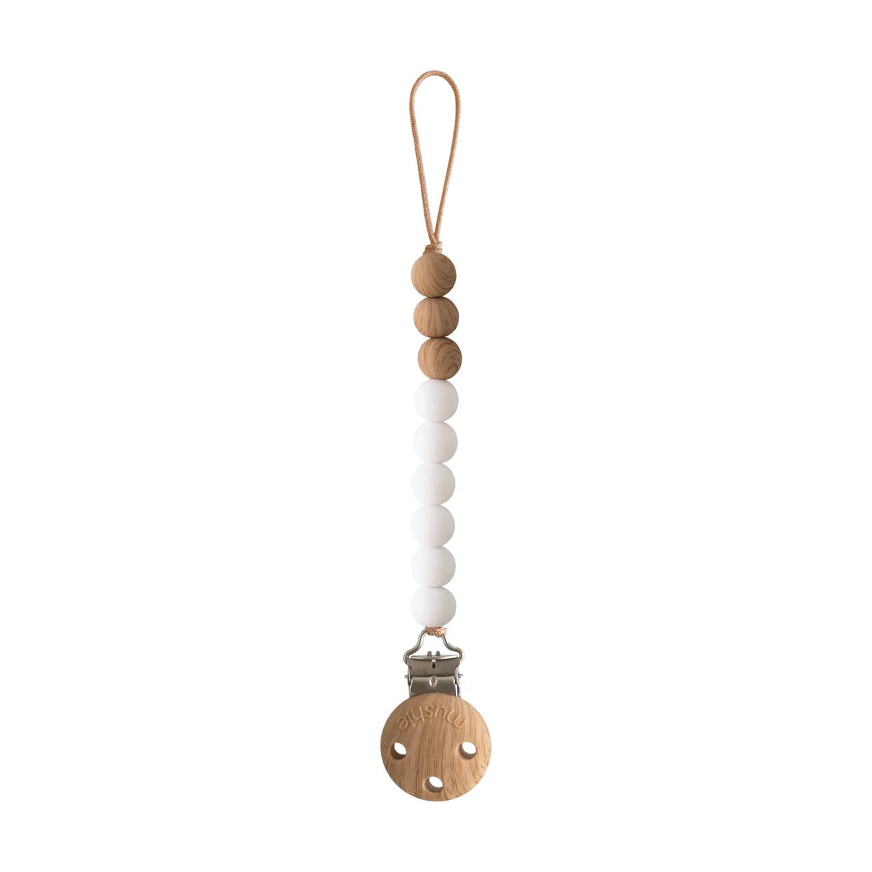 Silicone Pacifier Clip | Eva White