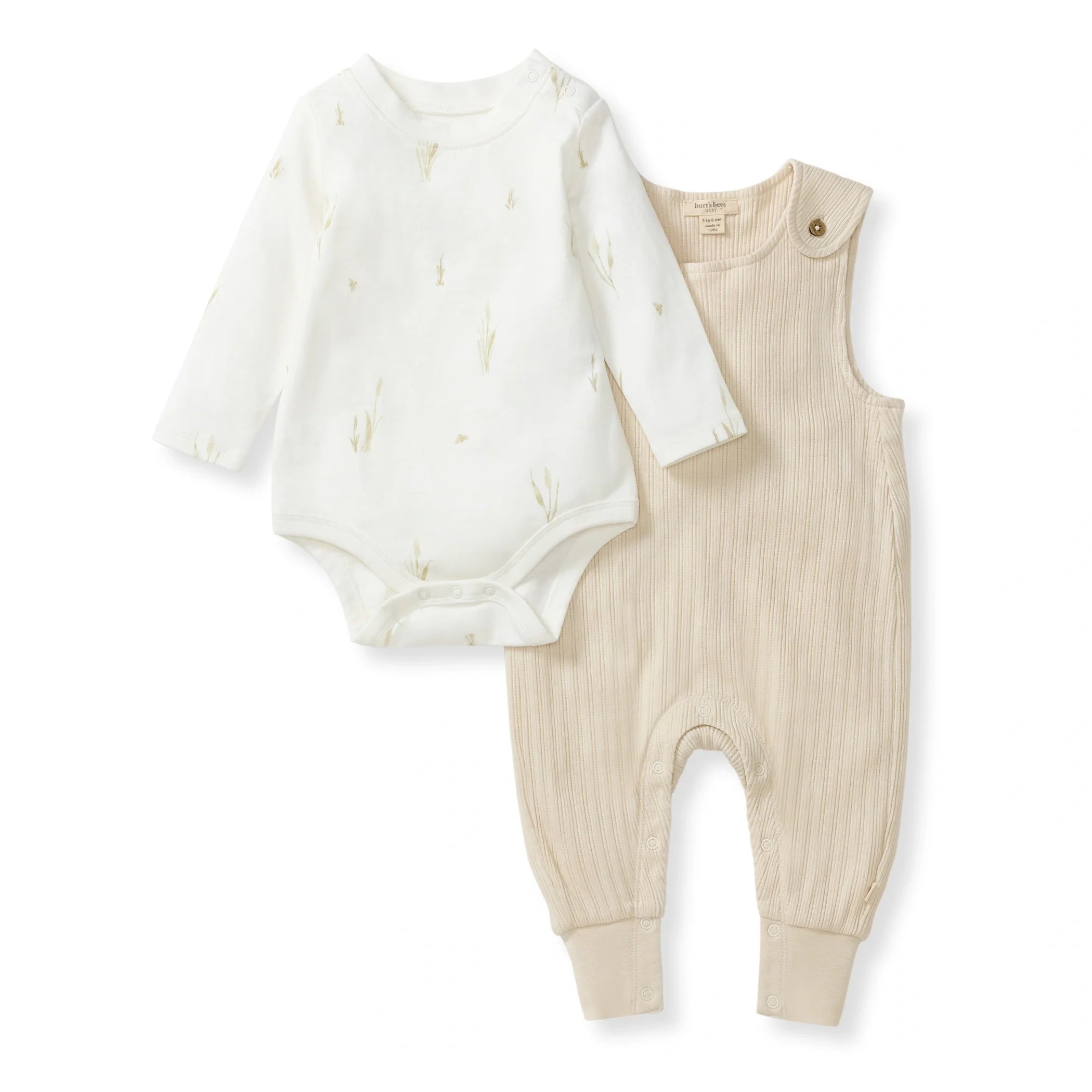 cat tail organic baby bodysuit & jumpsuit set