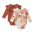 autumn rose baby girl bodysuits (2 pack)