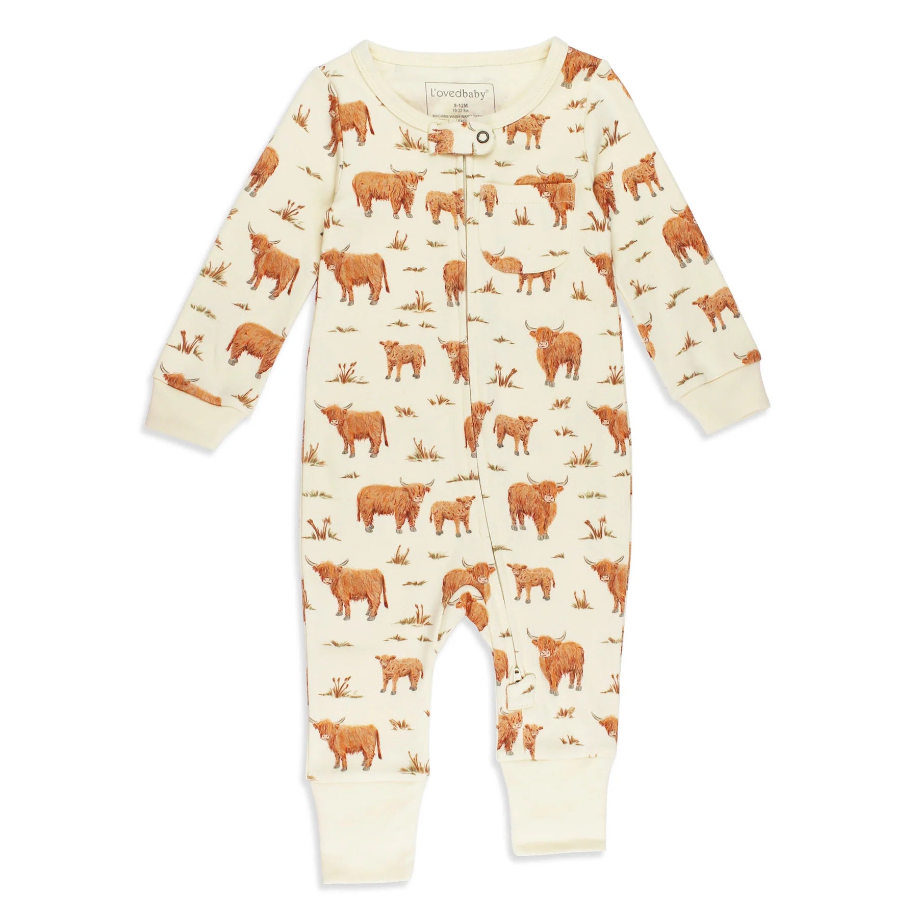 Highland Cow | Organic Zipper Romper
