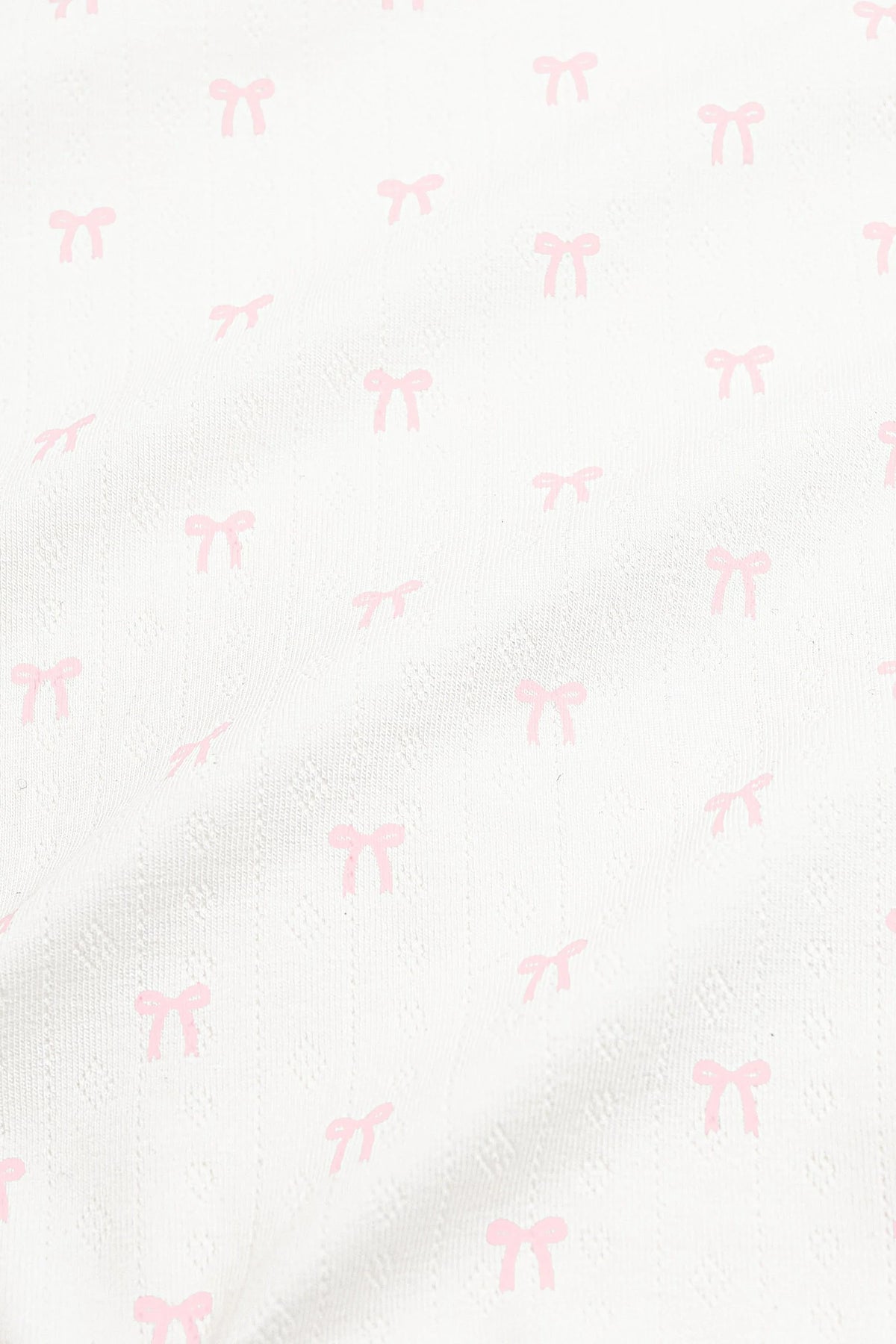 Pointelle Zippered Footie in Sweet Pink Bow (Kyte Baby)