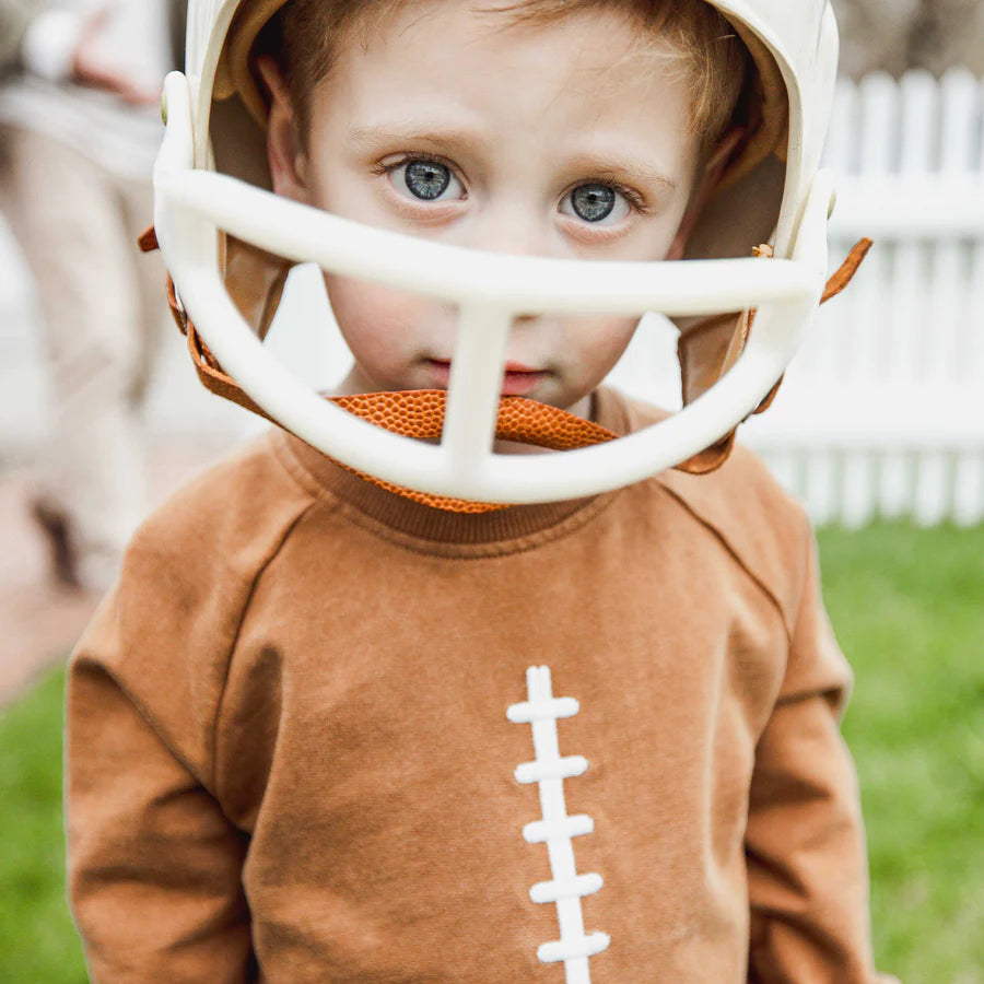 vintage wash football sweatshirt set