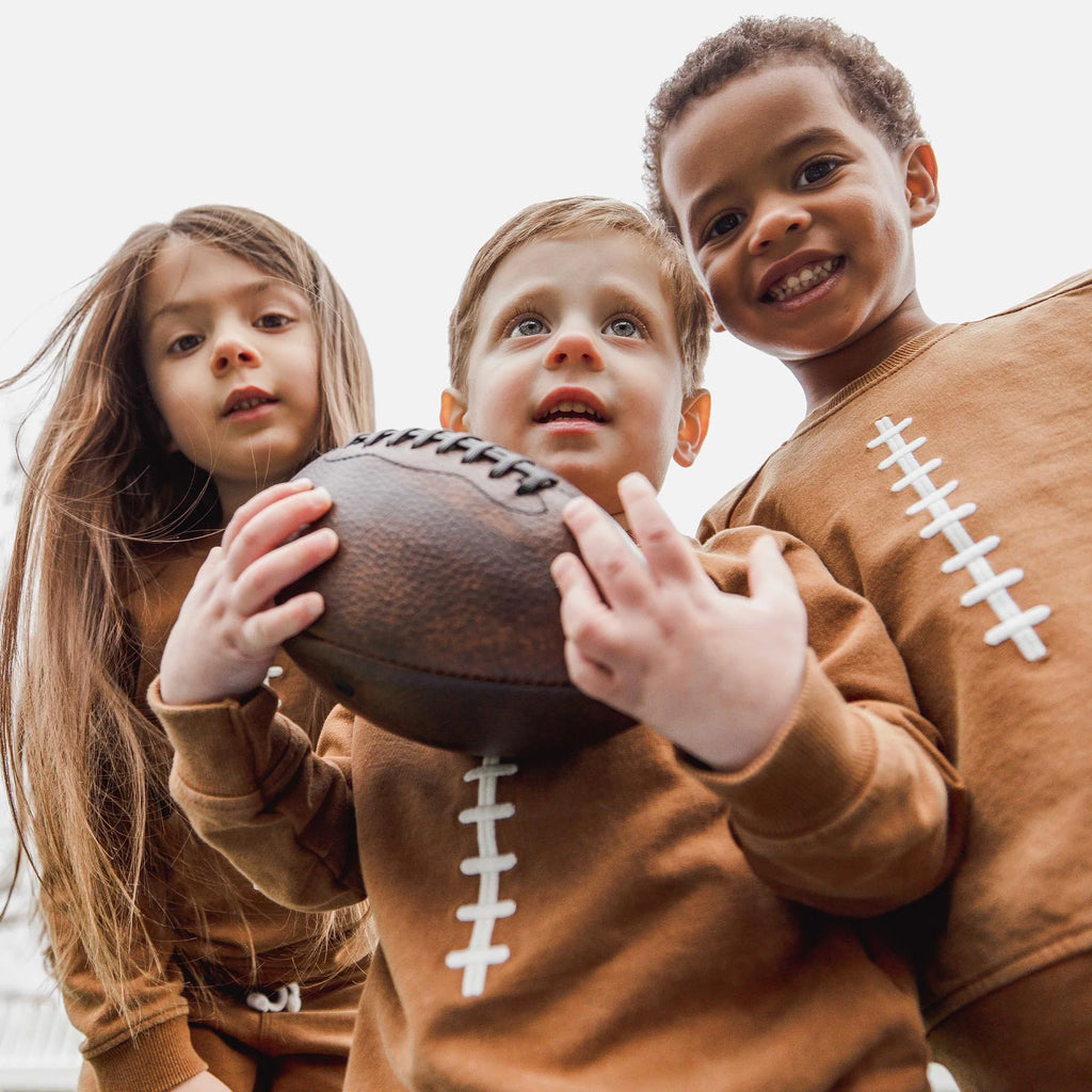 vintage wash football sweatshirt set