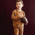 vintage wash football sweatshirt set