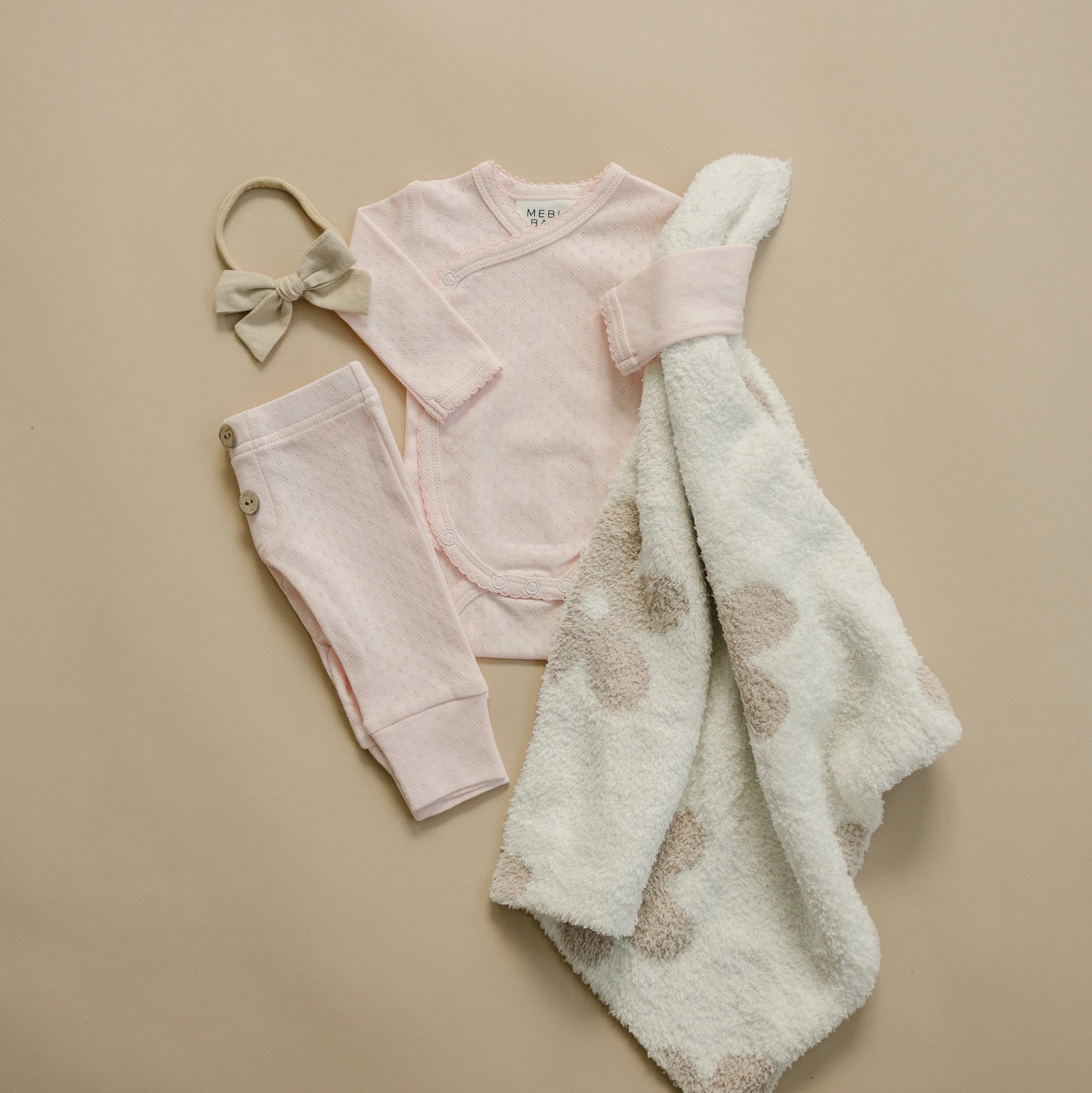 Stripe Pointelle Layette Set