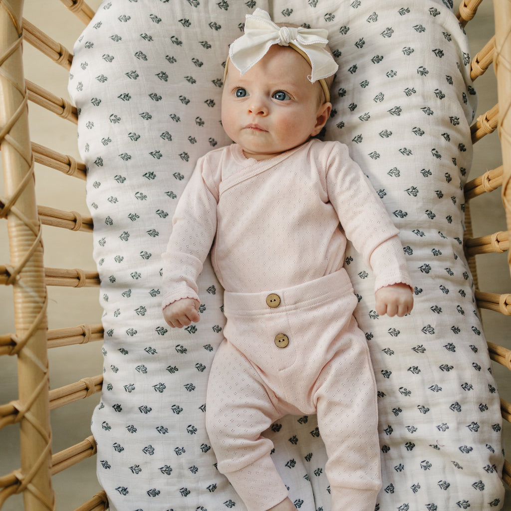 Stripe Pointelle Layette Set