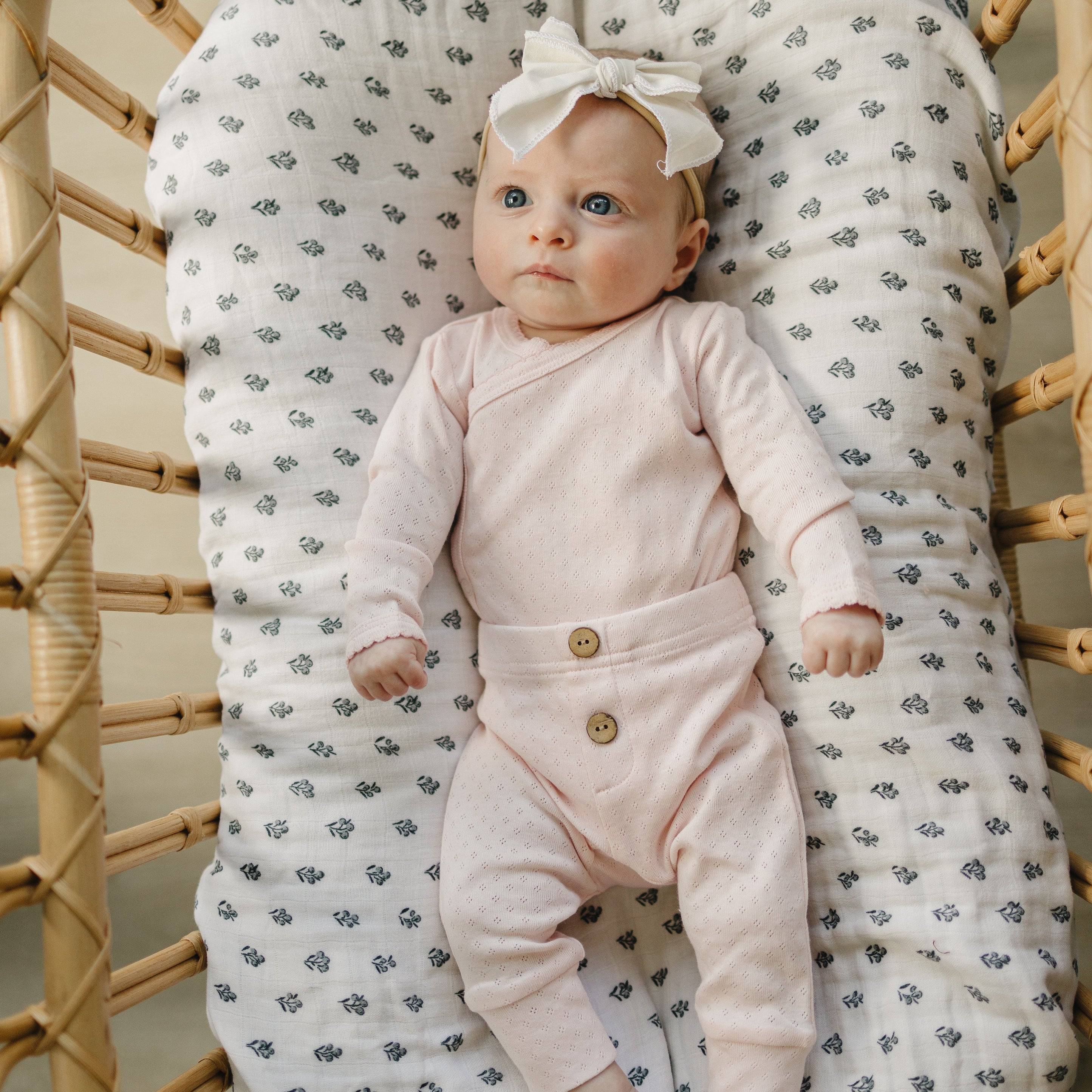 Stripe Pointelle Layette Set