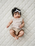 Tan Stripes Peplum Set
