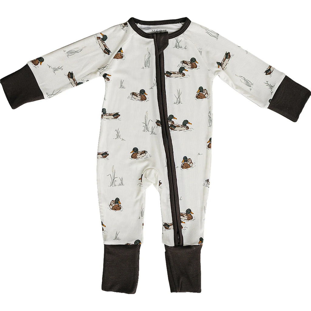 Ducks Ribbed Bamboo Zipper