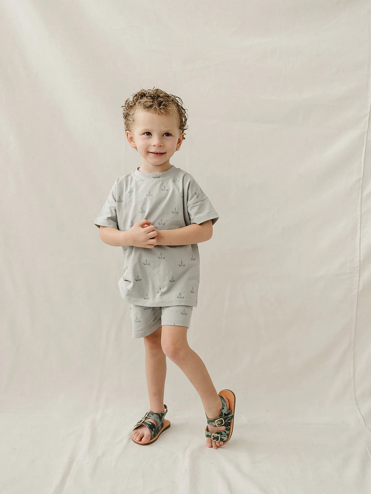 Sailboat Button Short Set