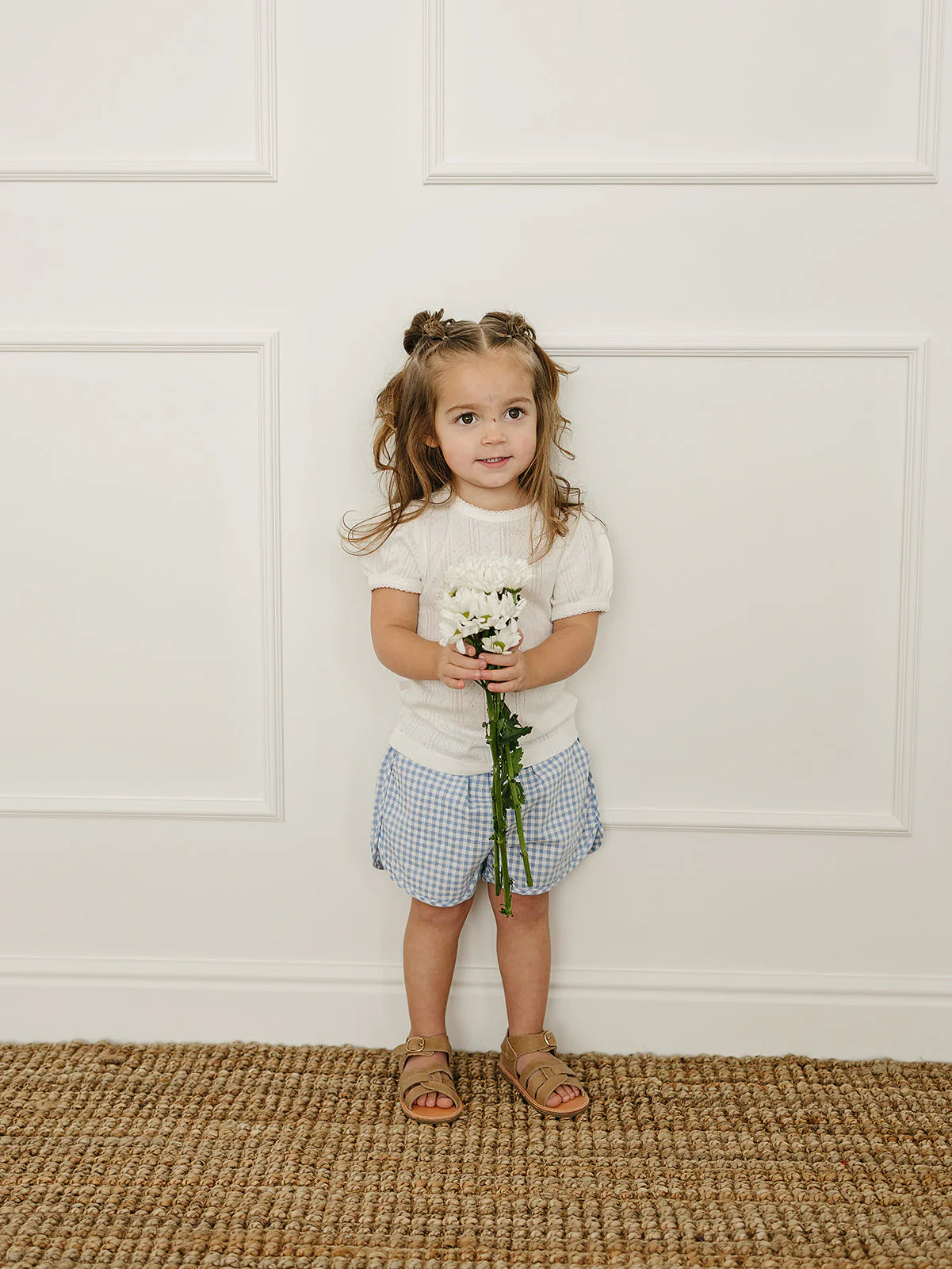 White Pointelle Tee