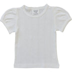 White Pointelle Tee