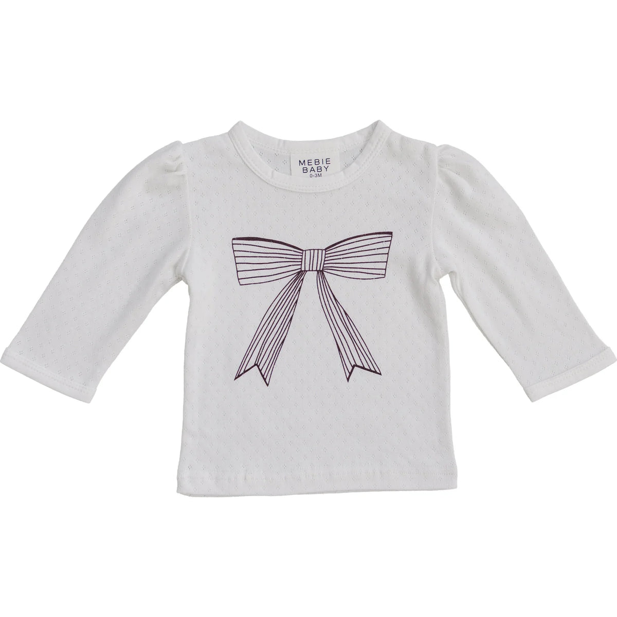 Bow Pointelle Long Sleeve Tee