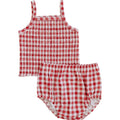 Ruched Gingham Bloomer Set