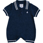 Collared Sailboat Knit Short Romper