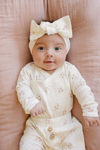 Pink Floral Pointelle Layette Set