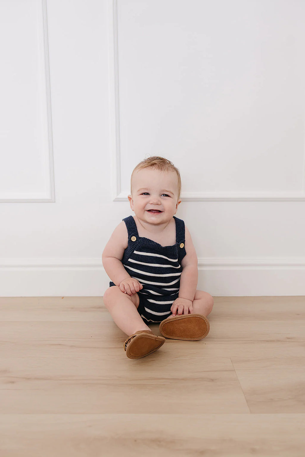 Nautical Stripe Knit Bubble Romper