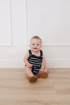 Nautical Stripe Knit Bubble Romper
