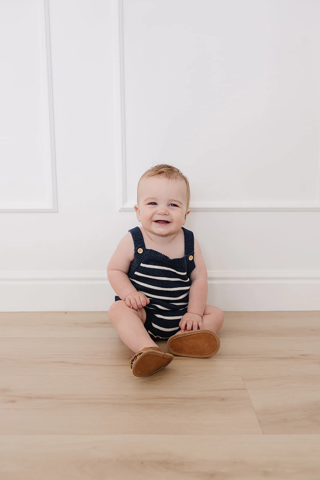 Collared Sailboat Knit Short Romper