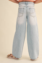 TWEEN GIRLS WIDE LEG DENIM PANTS