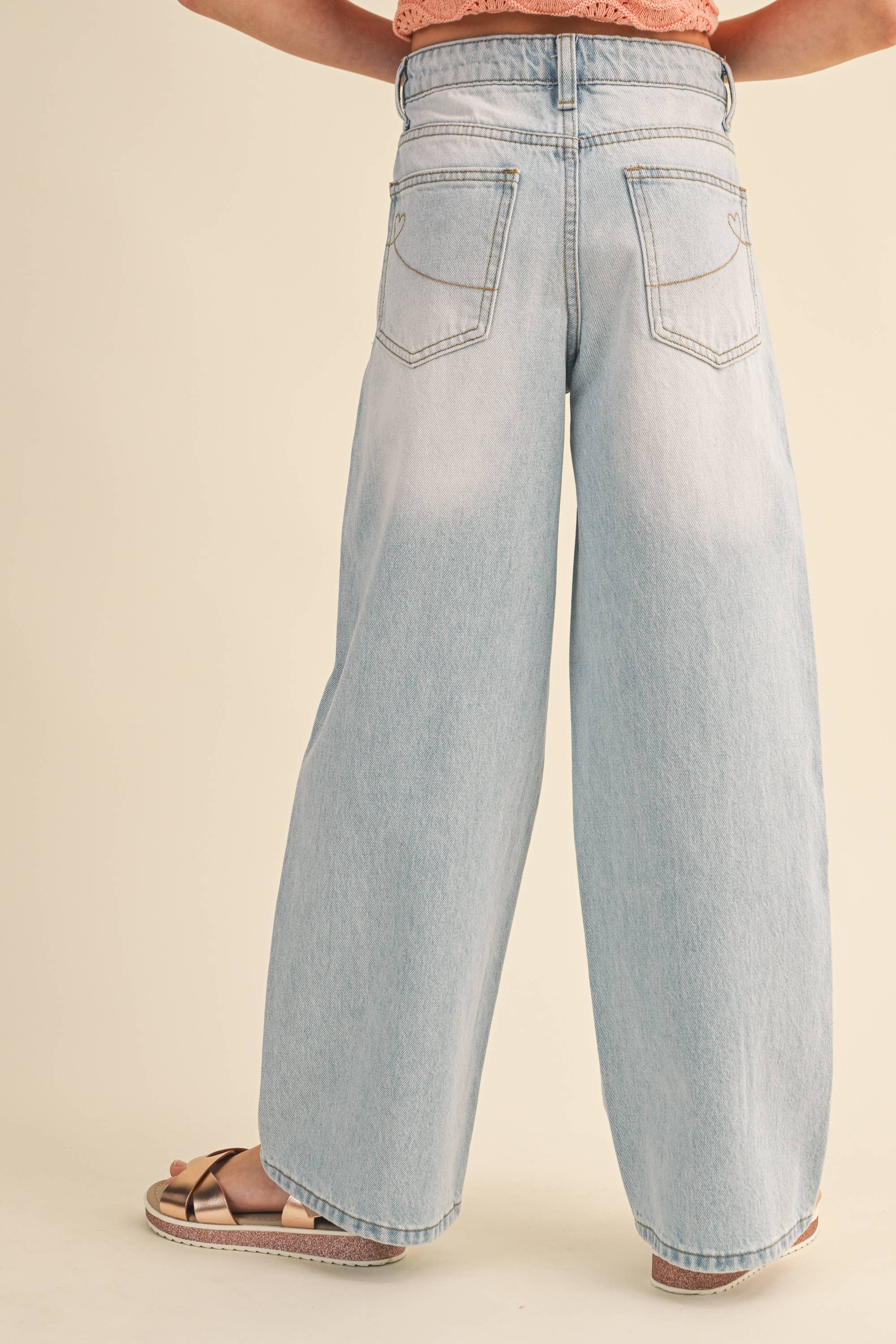 TWEEN GIRLS WIDE LEG DENIM PANTS