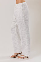DRAW STRING WAIST EYELET PANTS
